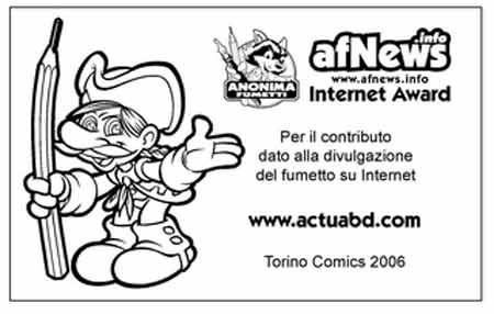 81. ActuaBD sacré « meilleur site de BD de l'année 2006 » aux AfNews International Internet Award