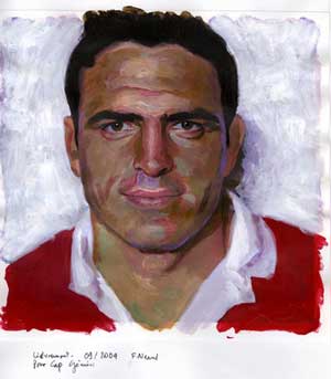 Fabrice Neaud dessine des portraits de joueurs de Rugby 