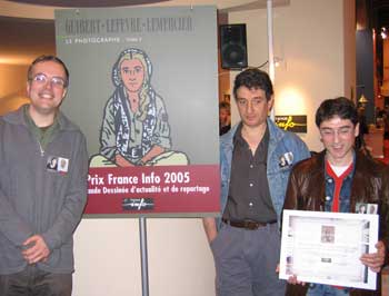 Remise du Prix France-Info de la BD d'actualité et de reportage au Salon du Livre de Paris.
