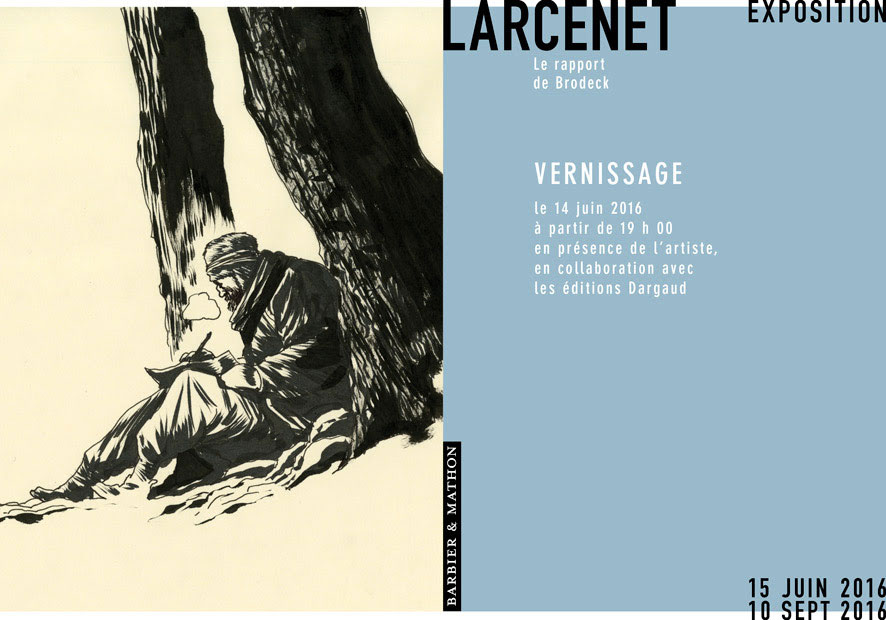 Larcenet expose "Le Rapport de Brodeck" à la Galerie Barbier et Mathon à Paris