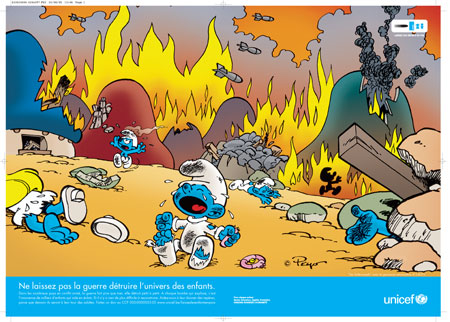 Les Schtroumpfs utilisés par l'Unicef dans une campagne choc