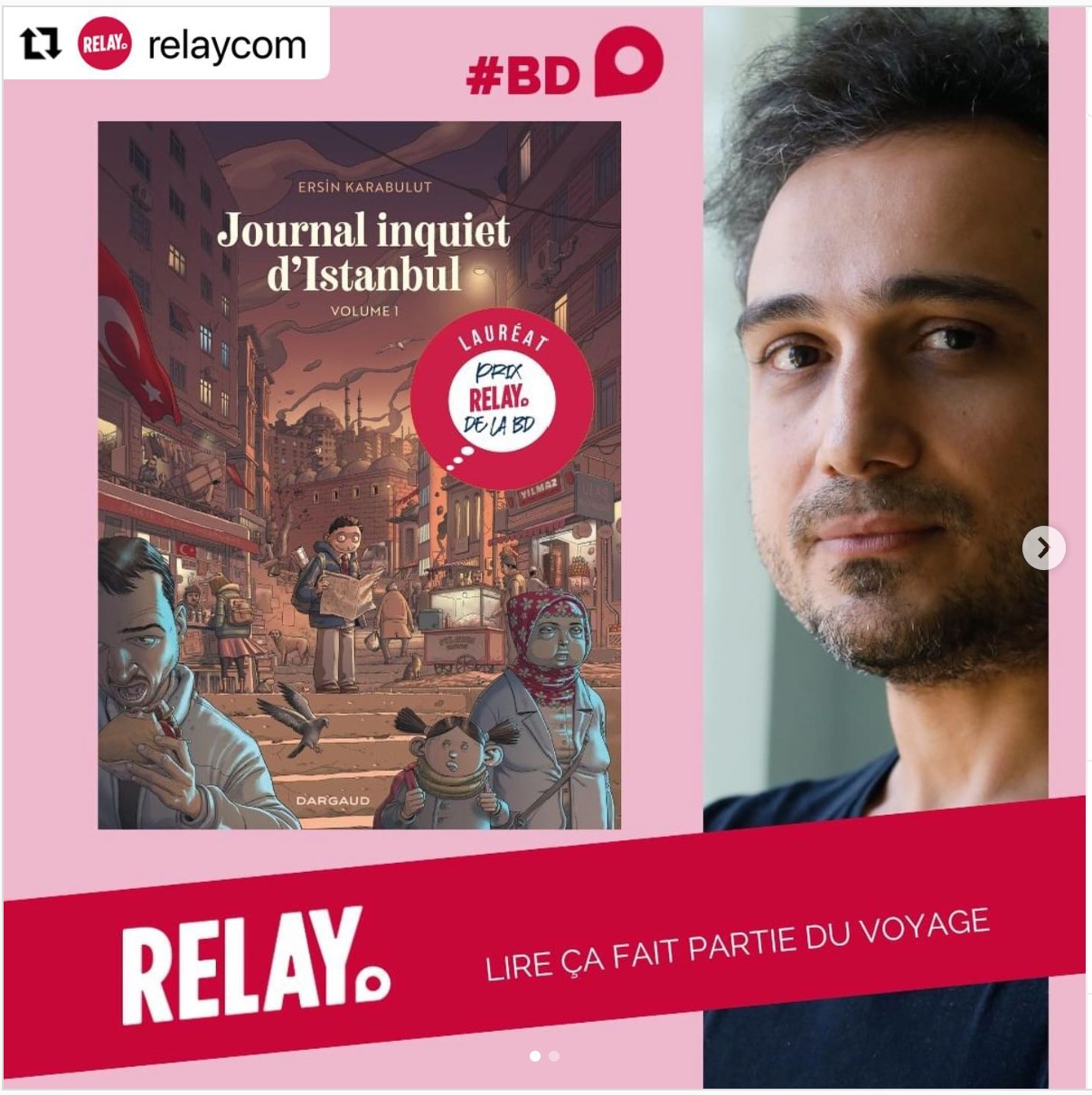 Prix Relay de la BD pour Ersin Karabulut et son « Journal Inquiet d‘Istanbul » !