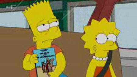 Bart Simpson lit Tintin