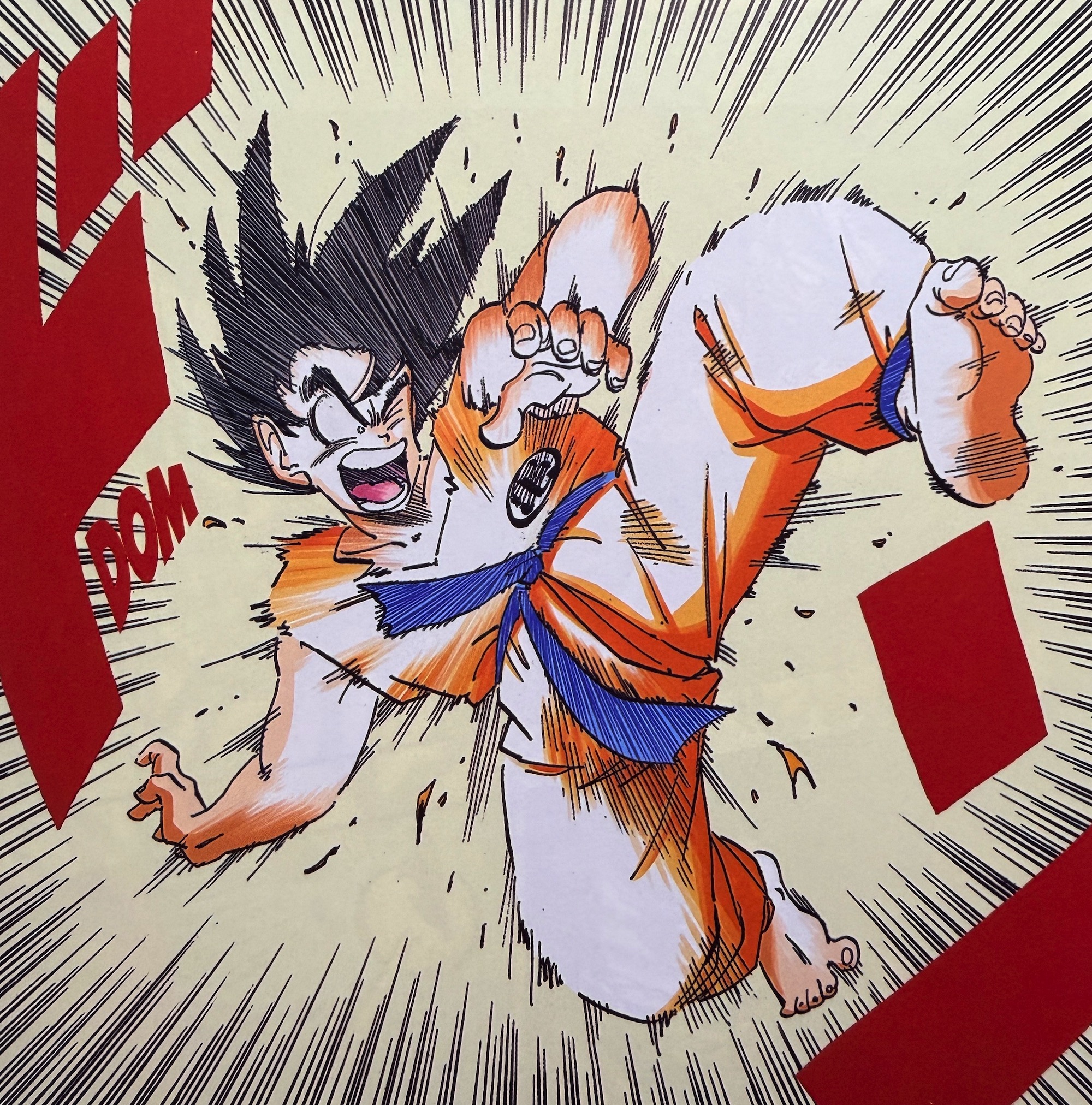 Cel D'animation Dragon Ball - Son Goku Vs Piccolo - 1989 - Pièce Vintage Collection