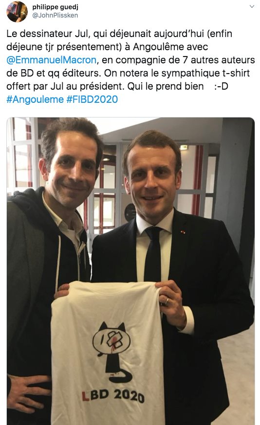 Angoulême 2020 et le tee-shirt LBD à Macron : dans le JDD, Jul raconte la scène