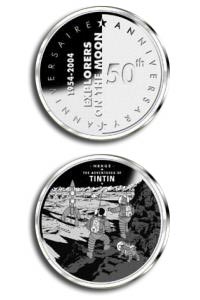 Une médaille Tintin à l'occasion des 50 ans d'On a marché sur la Lune