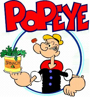 Popeye mangera des épinards en 3D