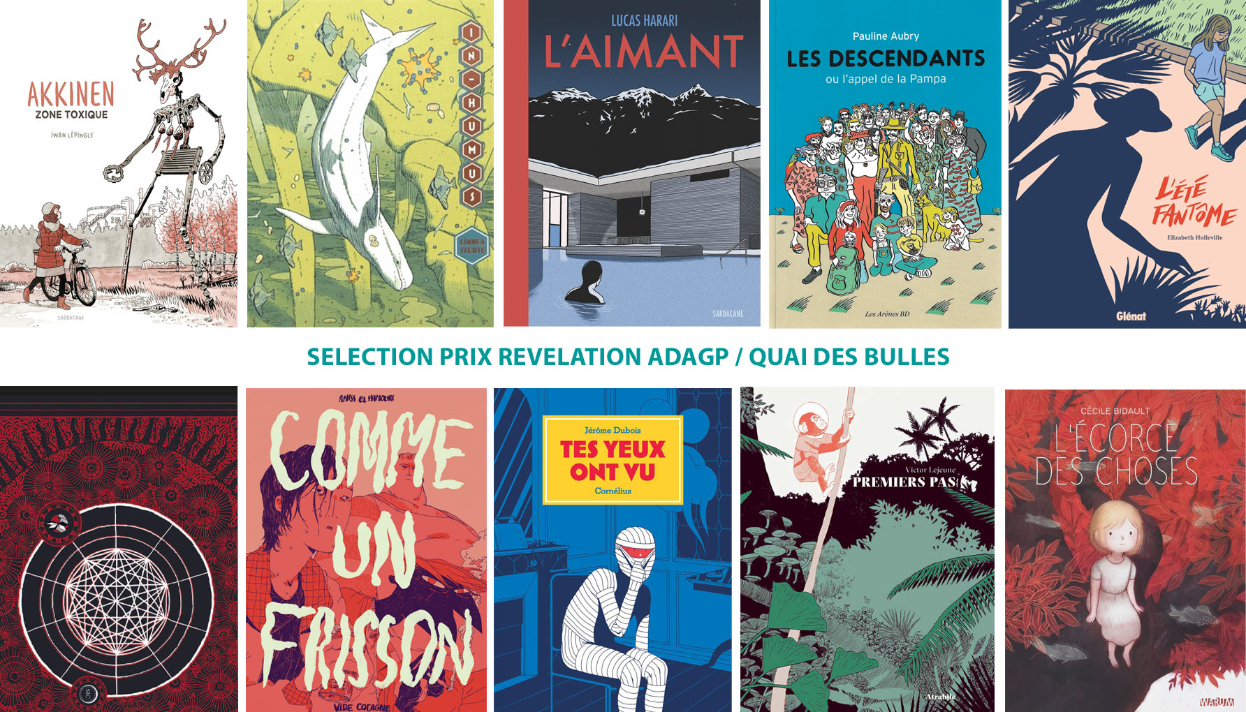 Les 10 livres sélectionnés pour le Prix Révélation ADAGP / Quai des bulles 2018