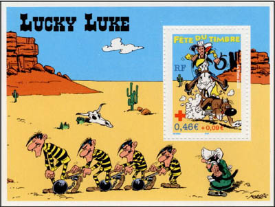 Lucky Luke vedette de la fête du Timbre 2003