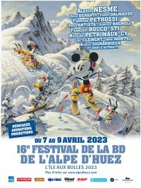 L'Alpe d'Huez (38) met à l'honneur Alexis Nesme et son Mickey pour l'Île aux Bulles 2023.