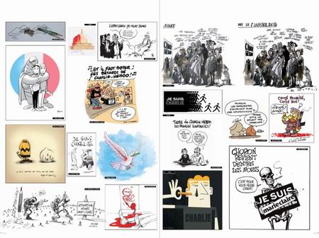 Quelques visuels en basse définition de pages du Casemate spécial Charlie Hebdo {JPEG}
