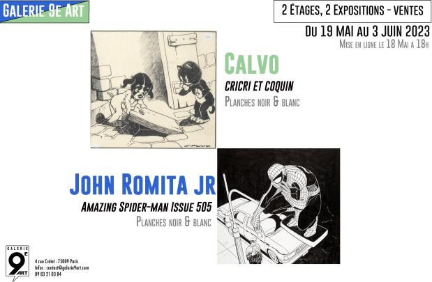 Double Exposition Calvo et John Romita Jr à la Galerie du 9e art (Paris)