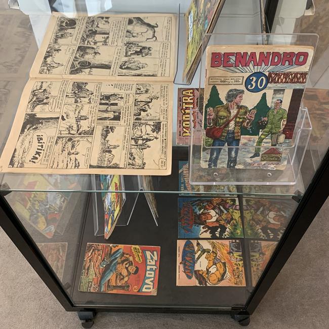 View of the exhibition The Adventure of the Malagasy Fumetti, on the golden age of comics in Madagascar