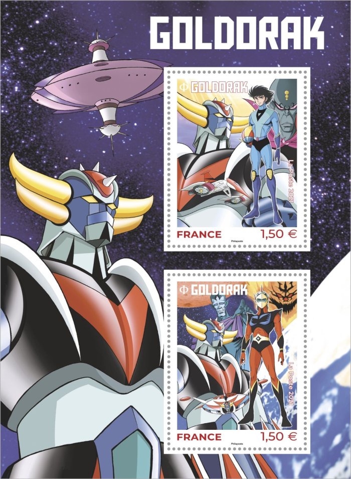 Des détails sur les fameux timbres à l'effigie de Goldorak