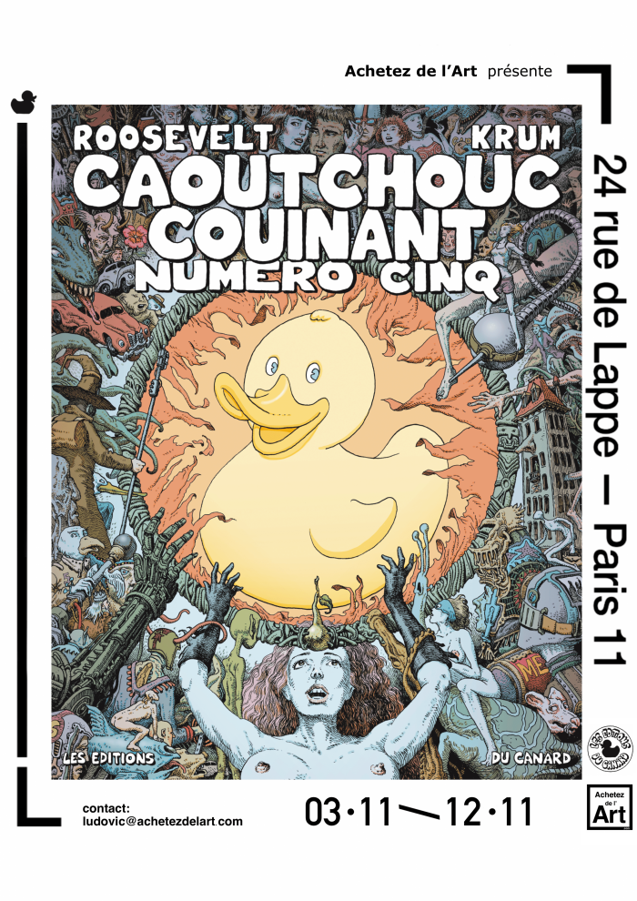 Exposition José Roosevelt - « Caoutchouc Couinant » chez Achetez de l'Art à Paris