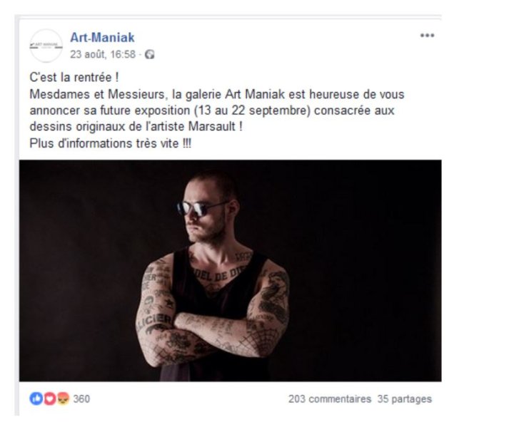 La « non-expo » Marsault : le raté de la rentrée de la Galerie Art Maniak