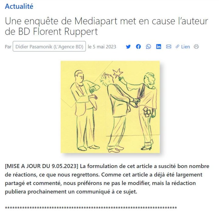 MeTooBD, ActuaBD et l'affaire Florent Ruppert